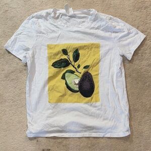 White Avocado Print T-Shirt